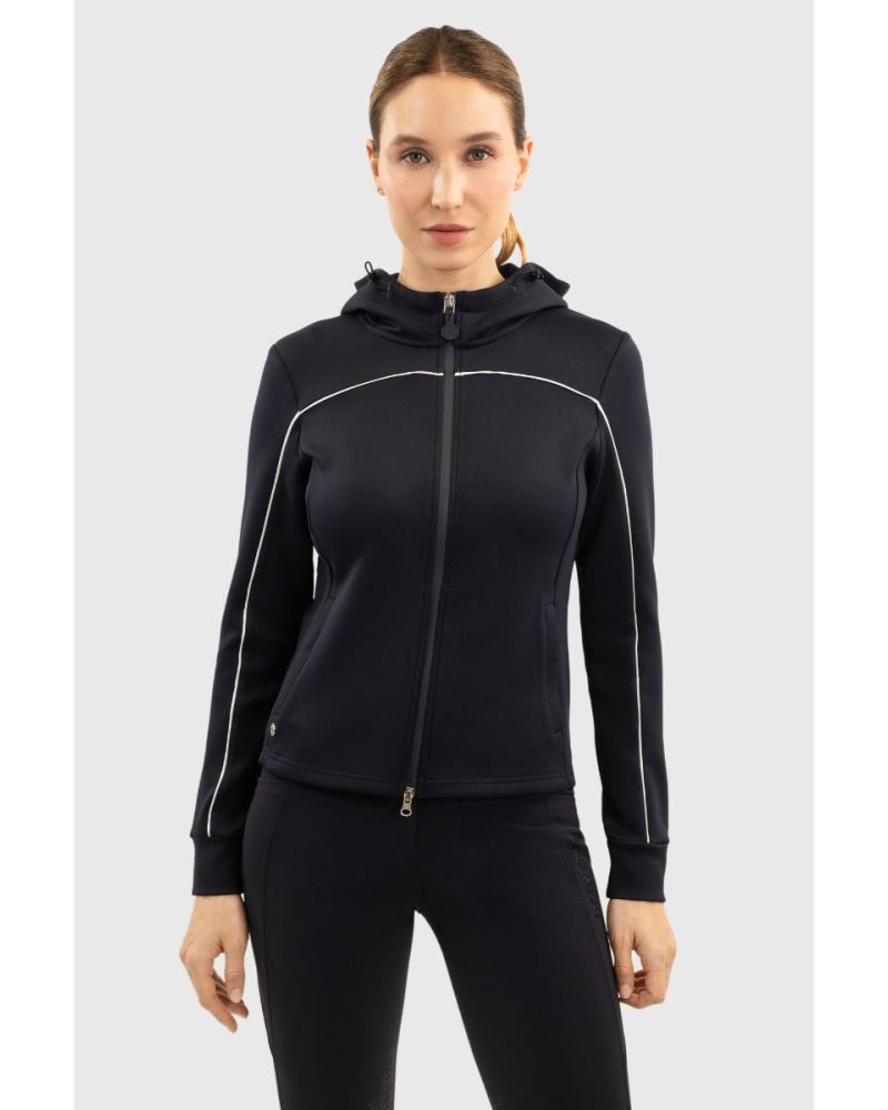 Harcour Bryssea Zip Sweat in Navy