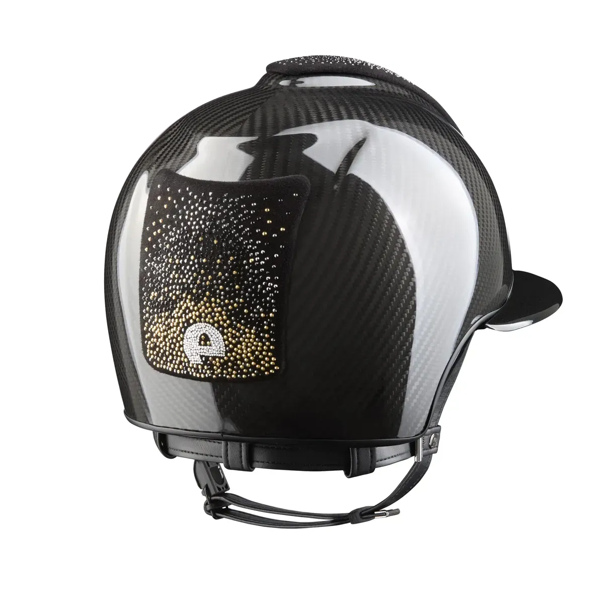 KEP Helmet E-Light Carbon Shine Black with 3 Nebula Gold Inserts- Polo - Image 2