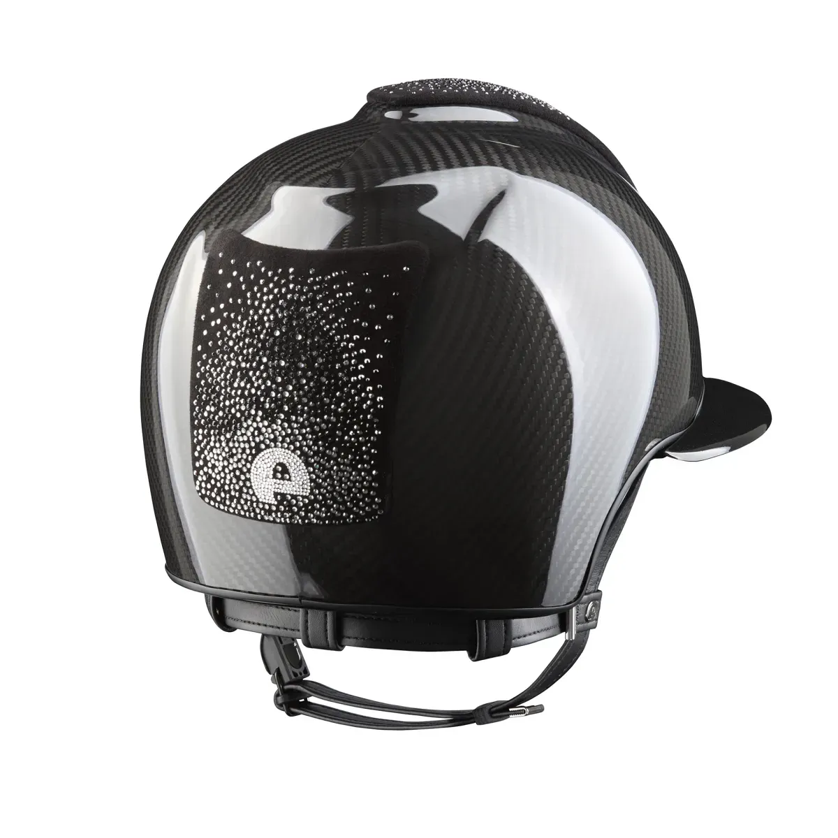 KEP Helmet E-Light Carbon Shine Black with 3 Nebula Silver Inserts- Polo - Image 2