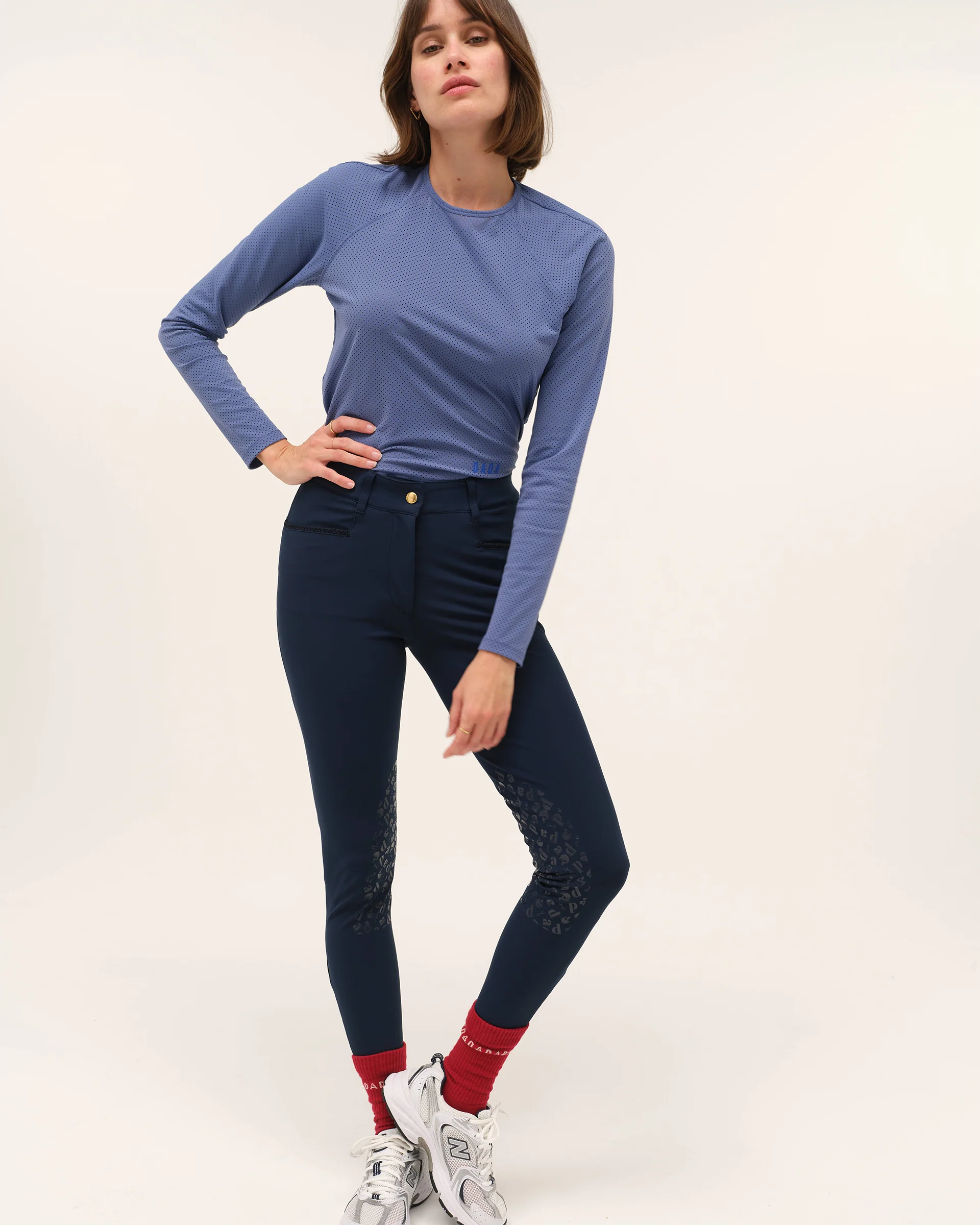 Dada Sport Giovani Light Grip Riding Breeches- Dark Baltic - Image 2