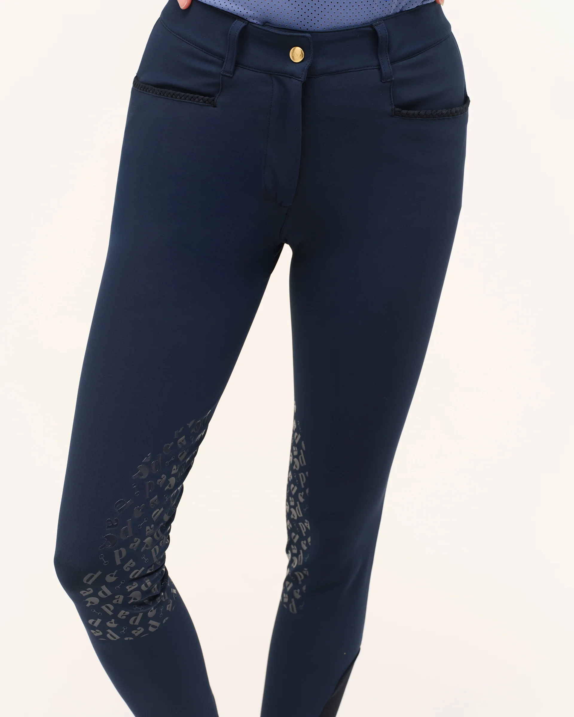 Dada Sport Giovani Light Grip Riding Breeches- Dark Baltic - Image 4