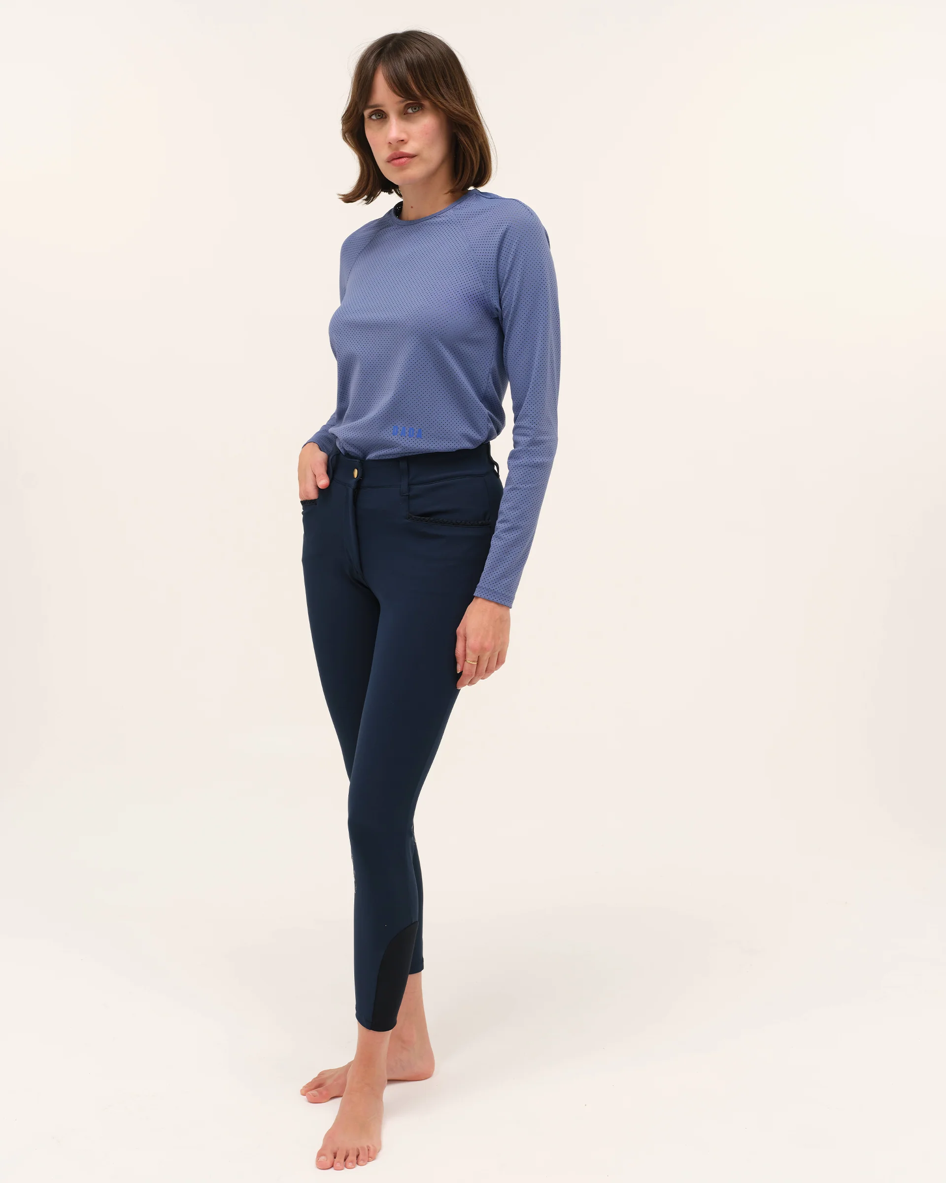 Dada Sport Giovani Light Grip Riding Breeches- Dark Baltic