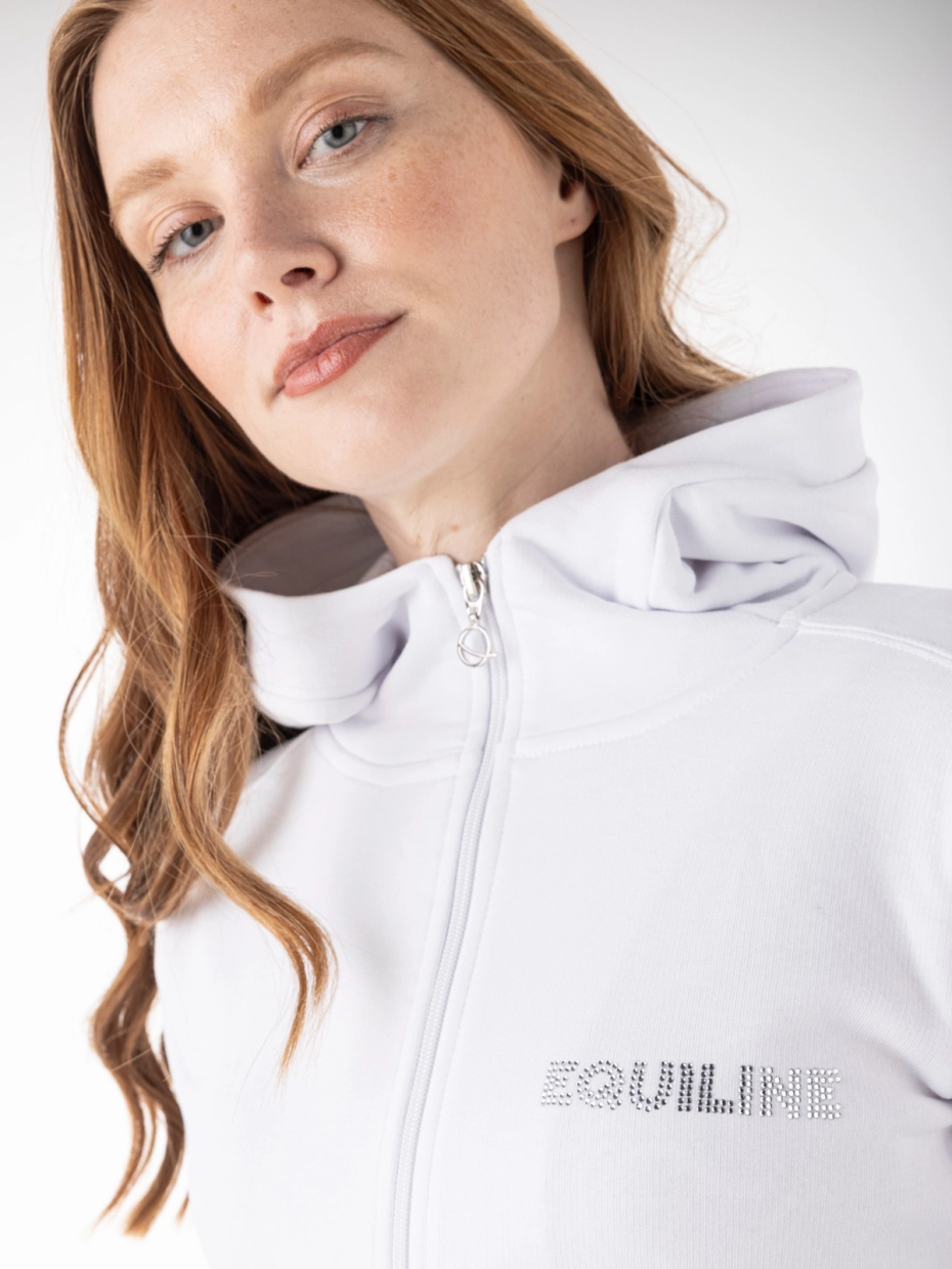 Equiline Women's Debra Zip Sweatshirt in White