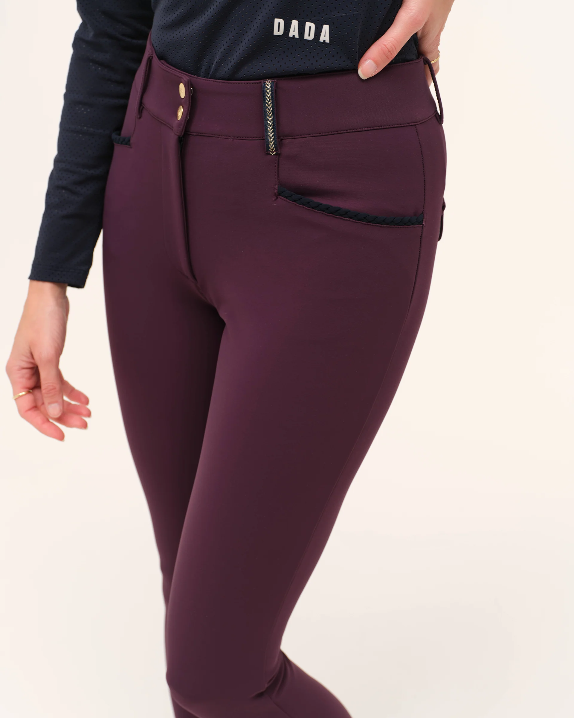 Dada Sport Giovani Grip Riding Breeches- Dark Muscat - Image 5