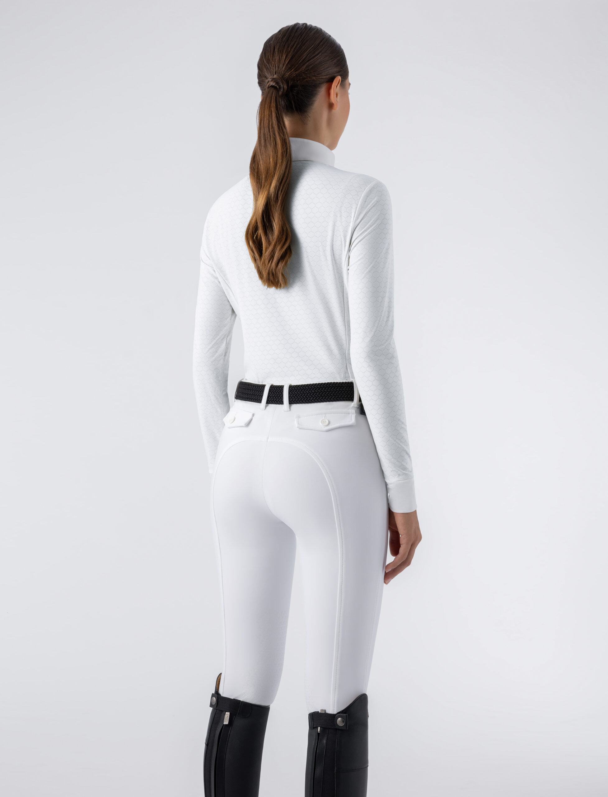 Equiline Women's Eqtock Competition Shirt- WHITE - Image 3