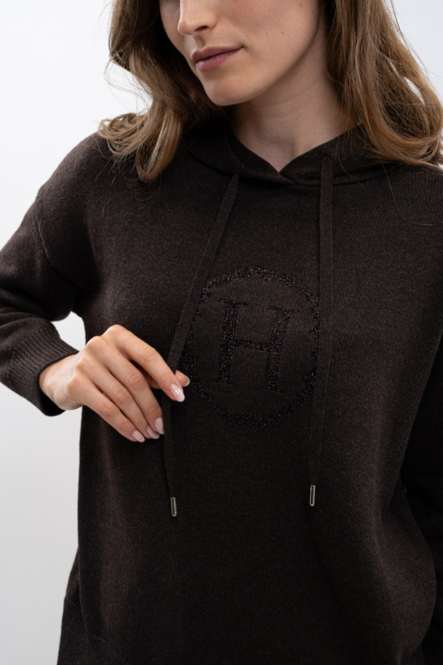 Harcour Aurelia Knitted Sweatshirt- Cacao - Image 2