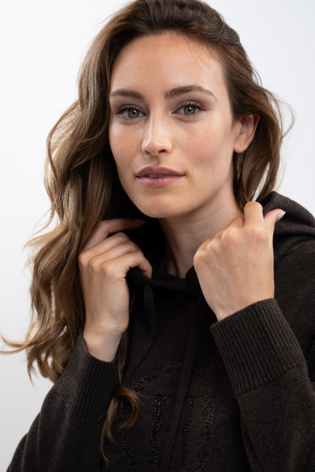 Harcour Aurelia Knitted Sweatshirt- Cacao - Image 3