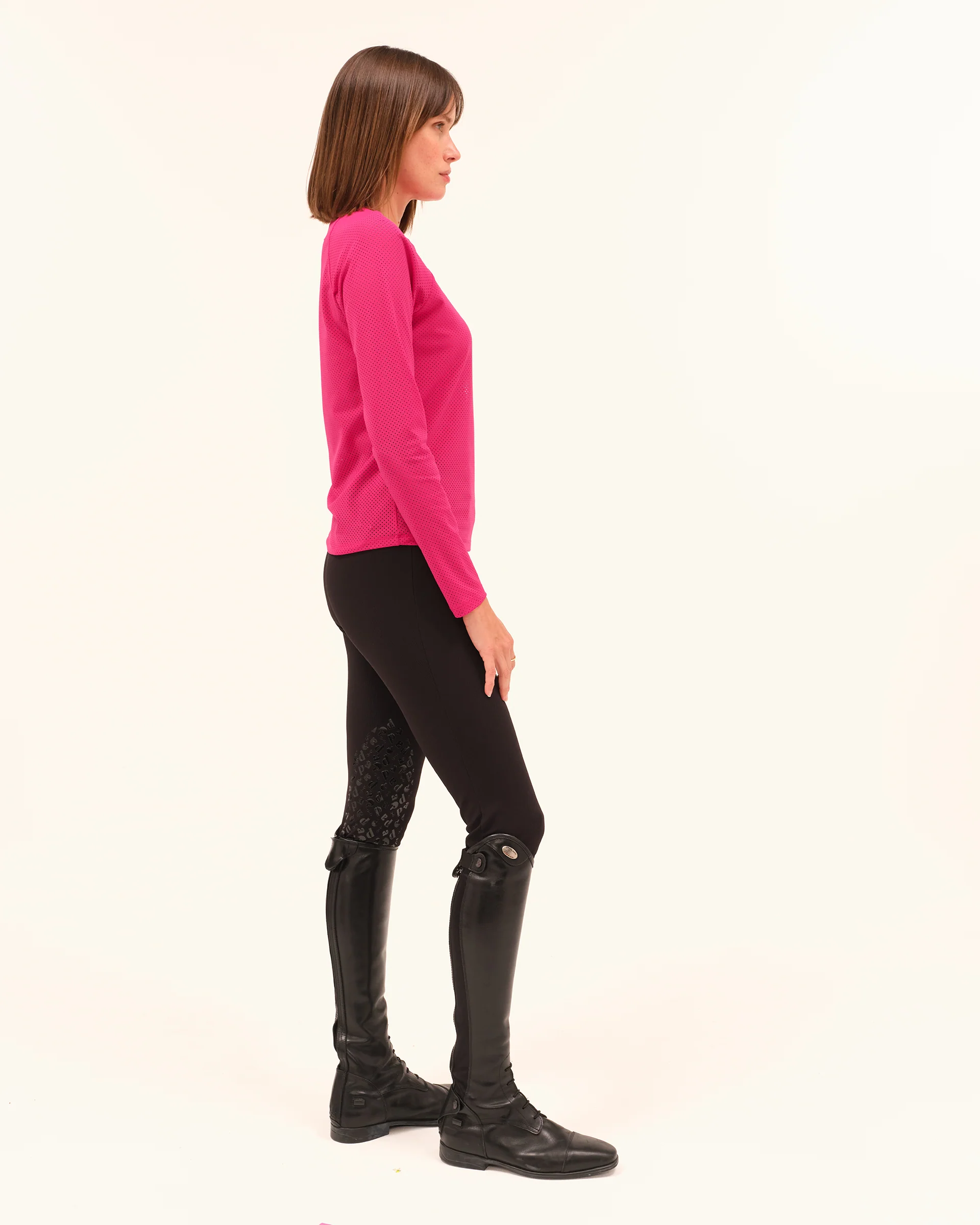 Dada Sport Jazz Micro Perforated Technical Riding T-Shirt- Framboise - Image 4