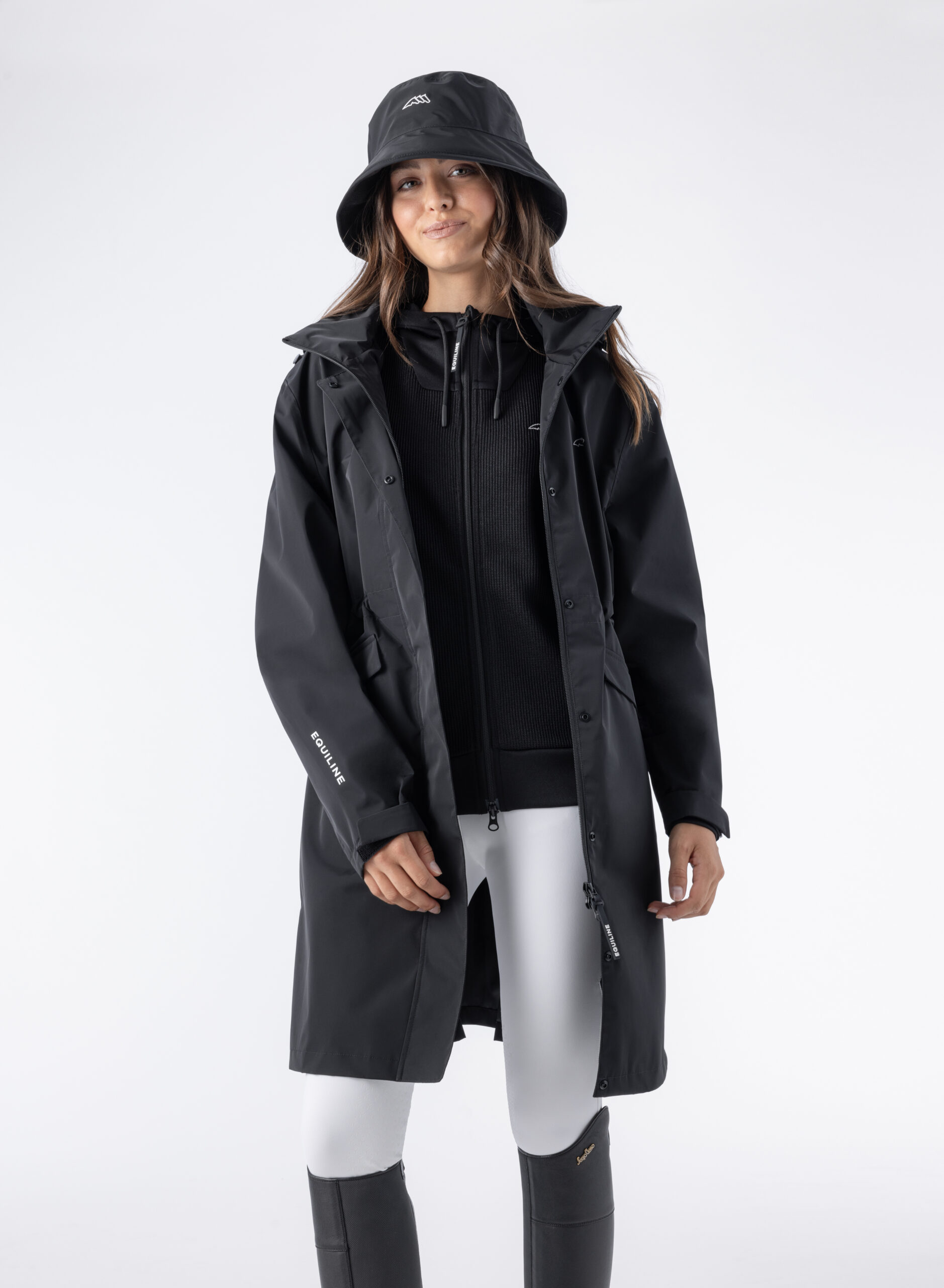 Equiline Women's Eqextre Waterproof Coat in Black