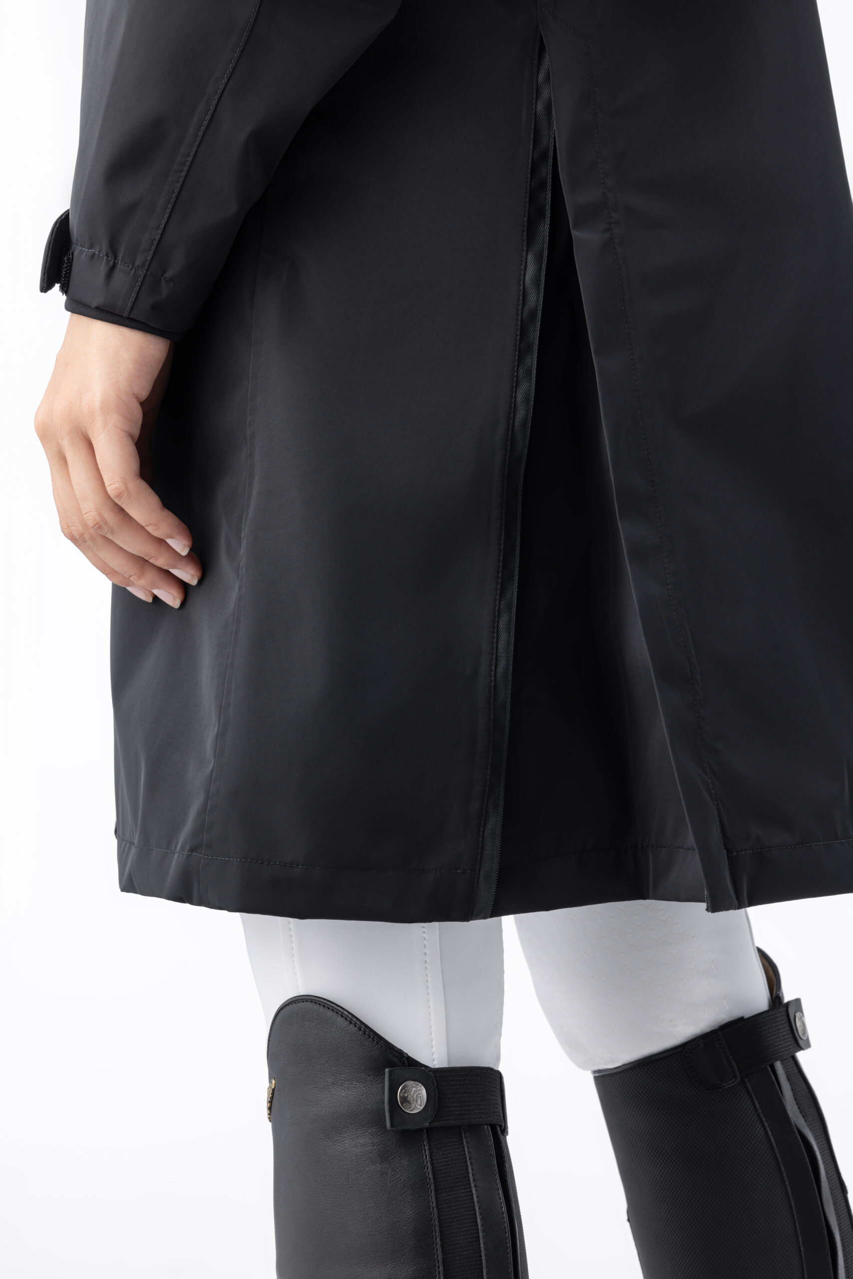 Equiline Women's Eqextre Waterproof Coat- BLACK - Image 3
