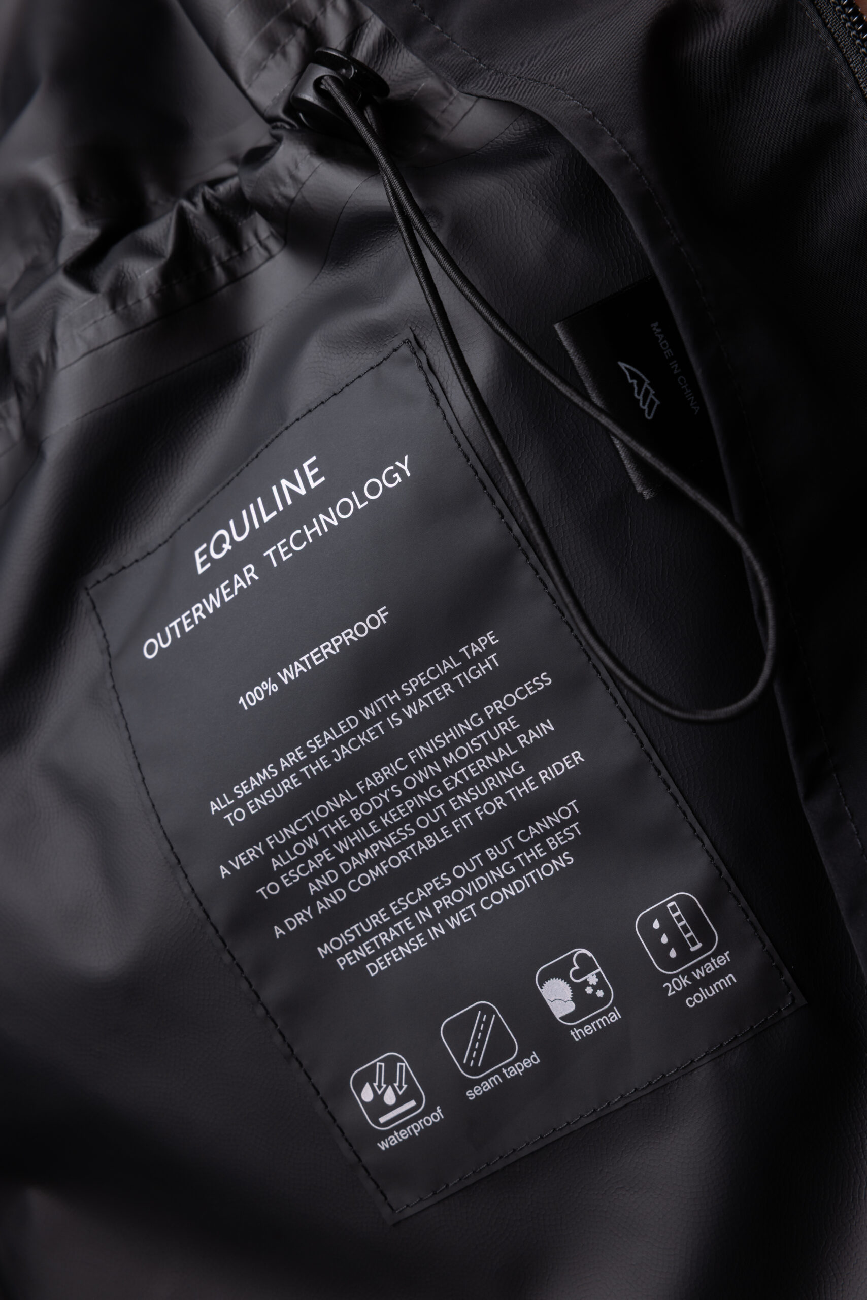 Equiline Women's Eqextre Waterproof Coat- BLACK - Image 4