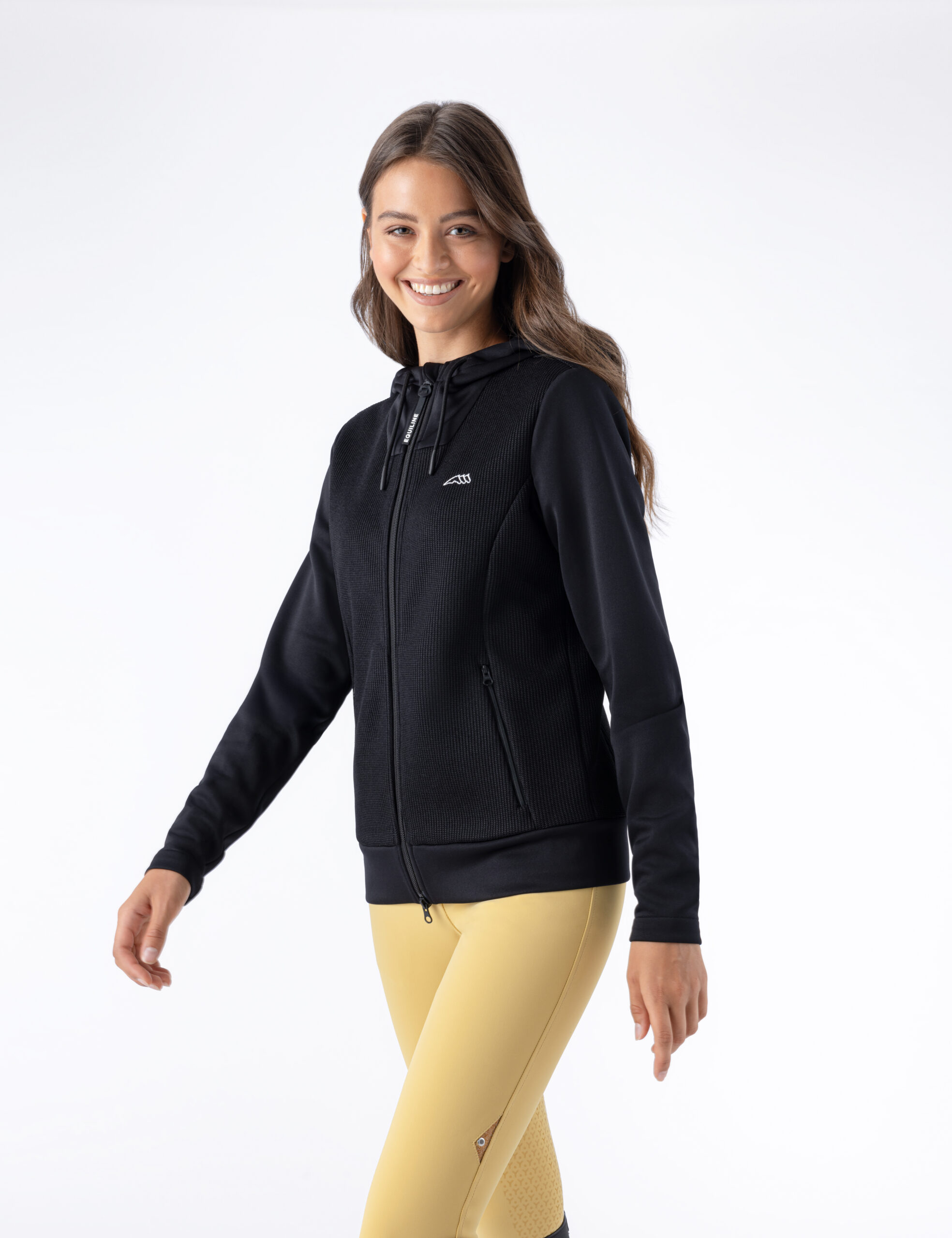 Equiline Women's Eqelis Zip Hoodie in Black