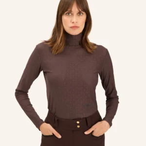 Dada Sport Calder Long Sleeve Technical Riding T-Shirt in Chocolate