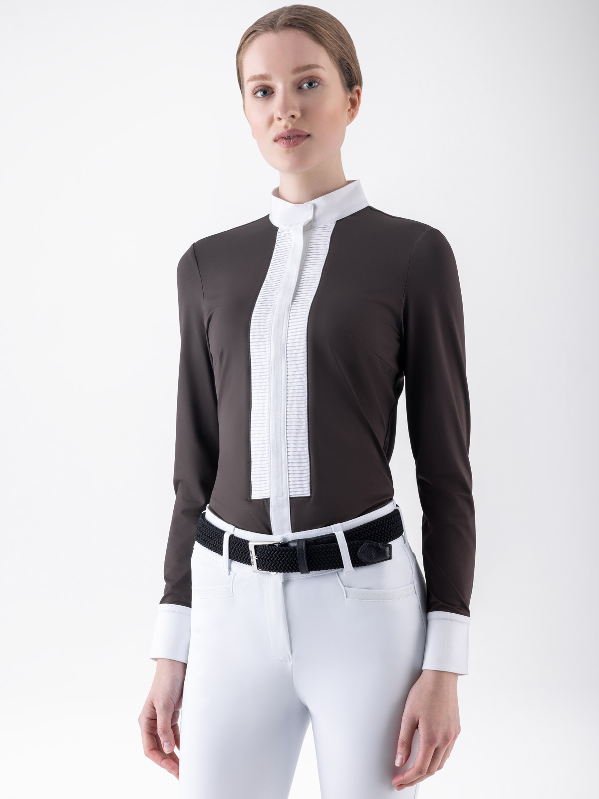 Equiline Eqglen Competition Shirt in coffee bean