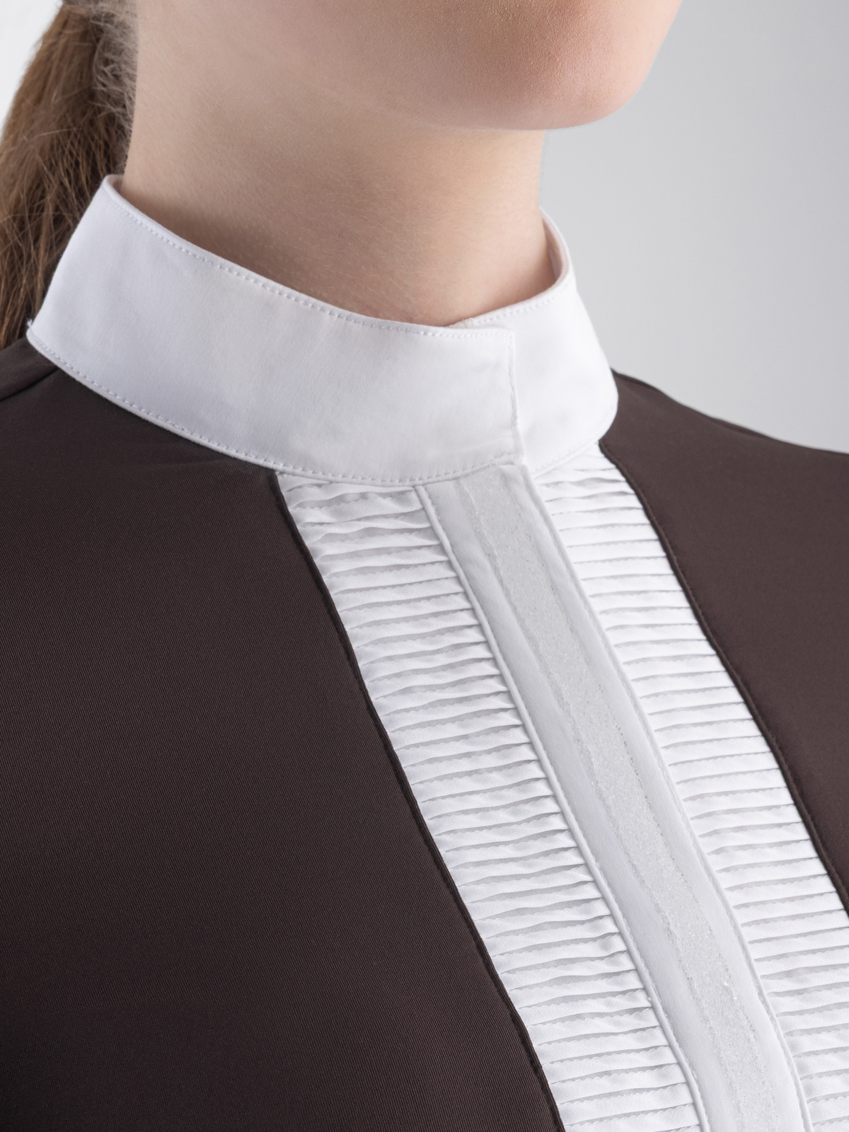 Equiline Women's Eqglen Competition Shirt- COFFEE BEAN - Image 4