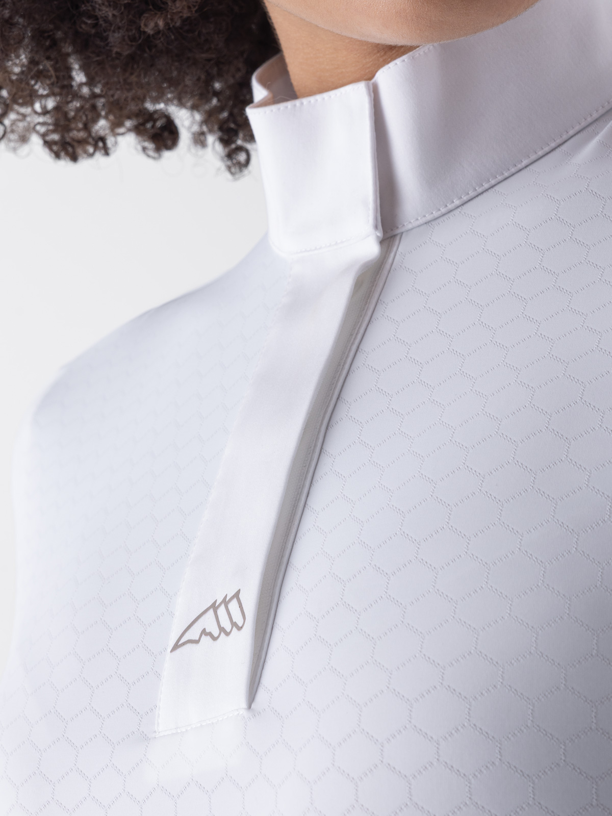 Equiline Women's Eqchort Competition Shirt- WHITE - Image 3