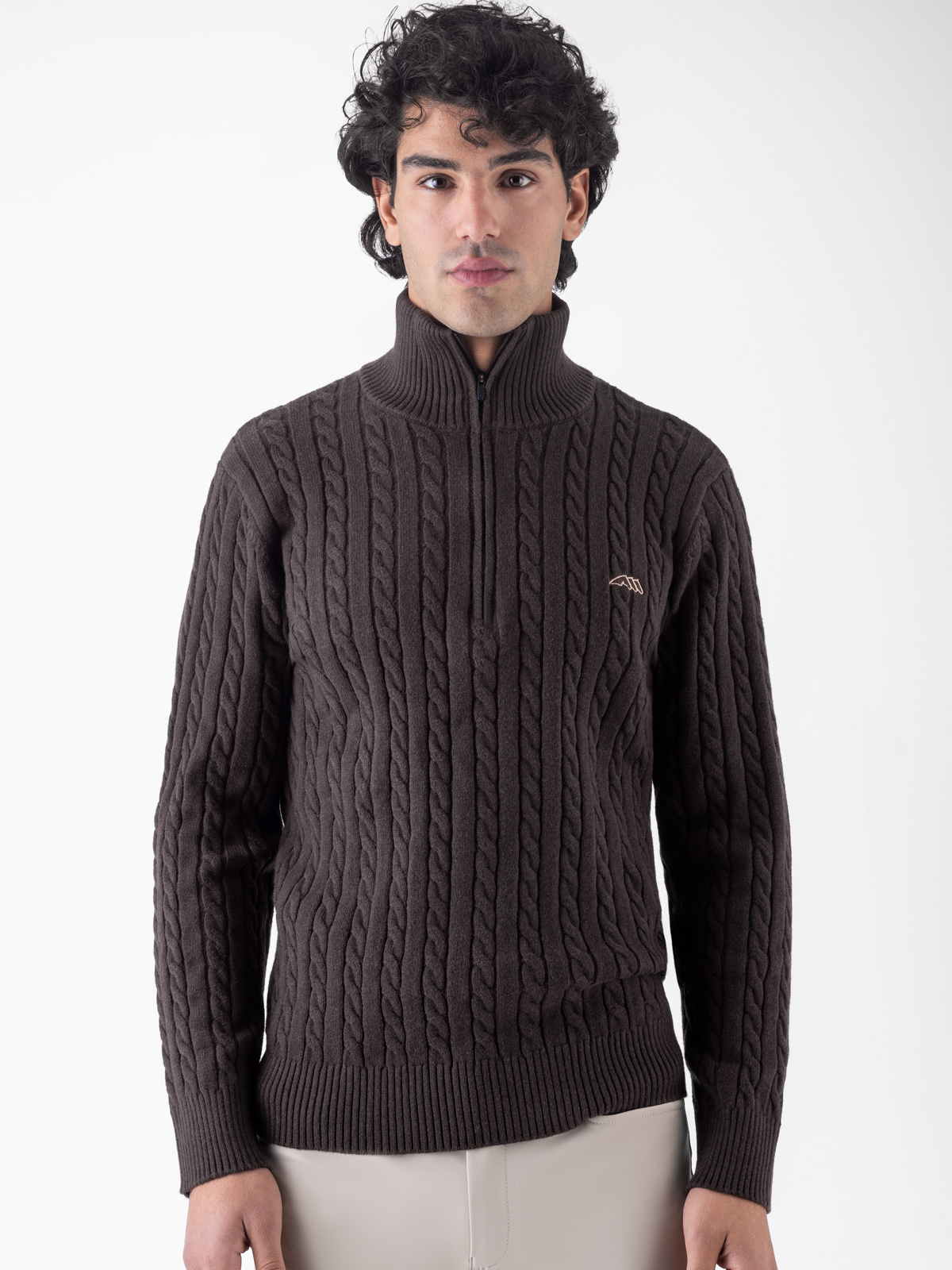 Equiline men's Eqcoco Pullover in coffee bean