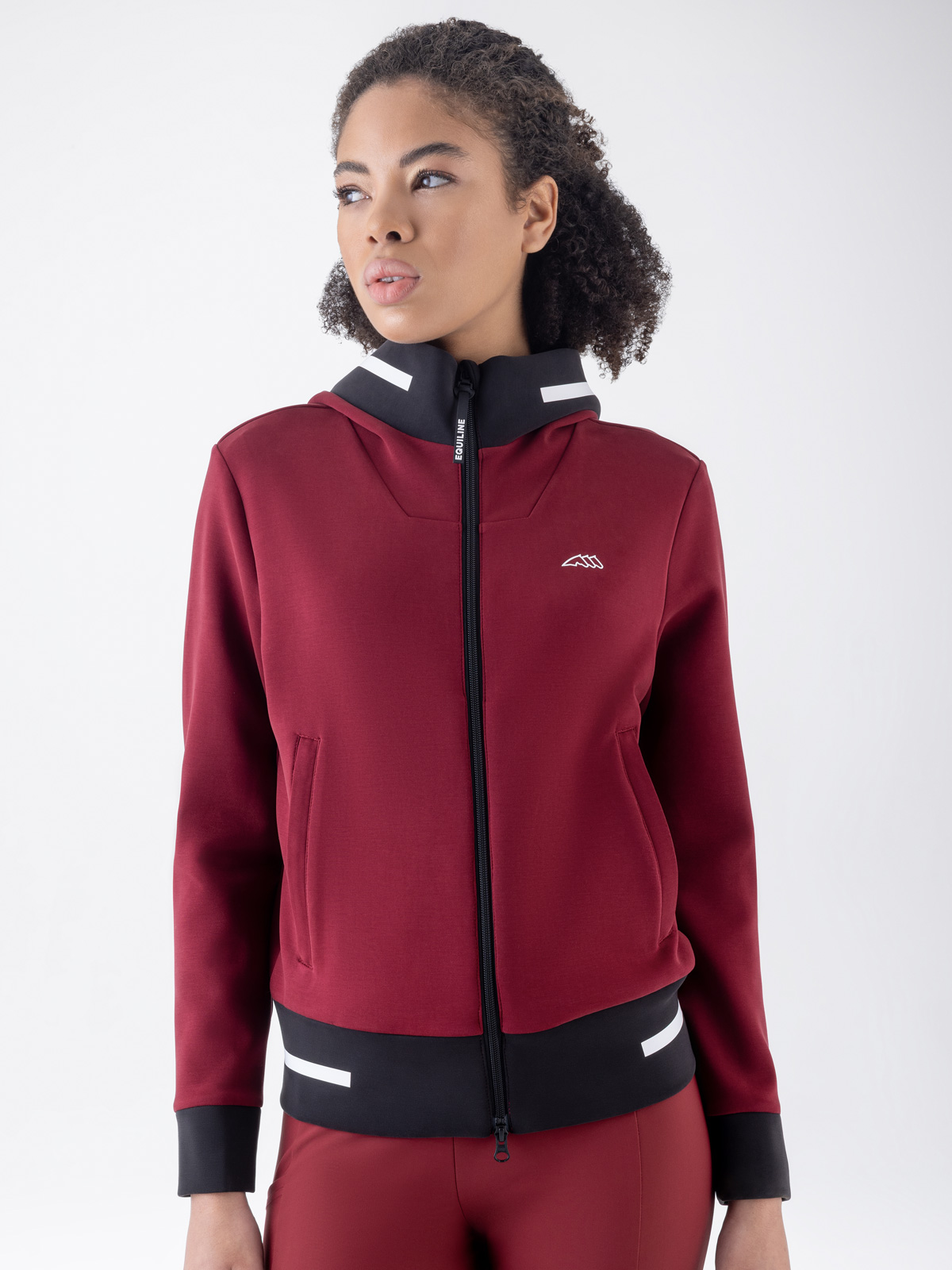 Equiline Eqcetir Tech Full Zip Hoodie in alpine plum