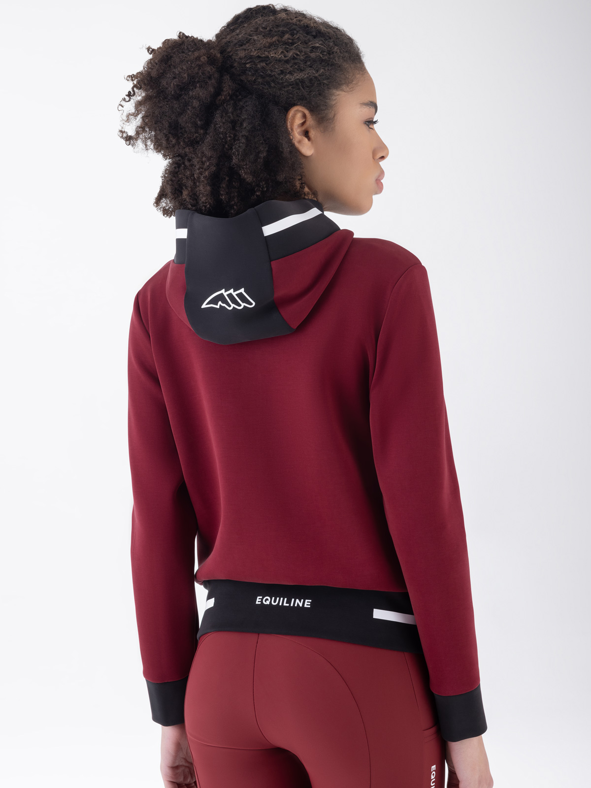 Equiline Women's Eqcetir Tech Full Zip Hoodie- ALPINE PLUM - Image 2