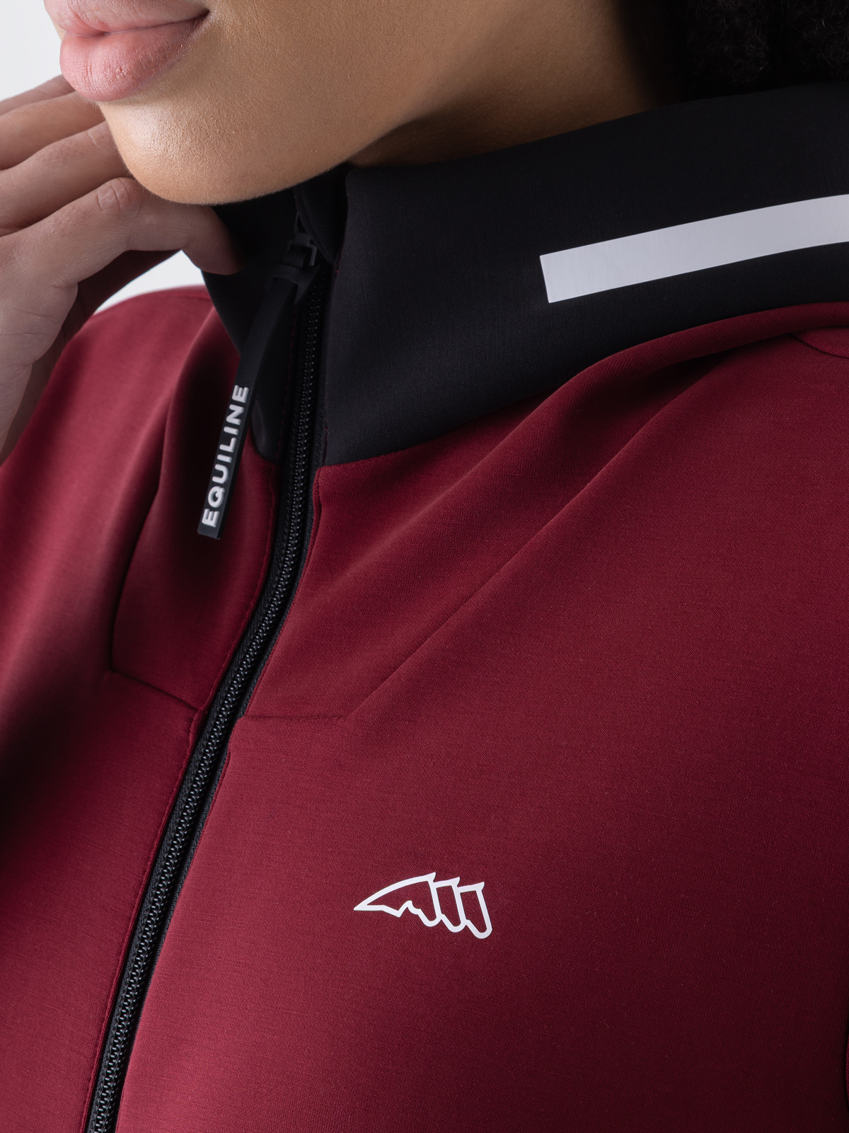 Equiline Women's Eqcetir Tech Full Zip Hoodie- ALPINE PLUM - Image 3