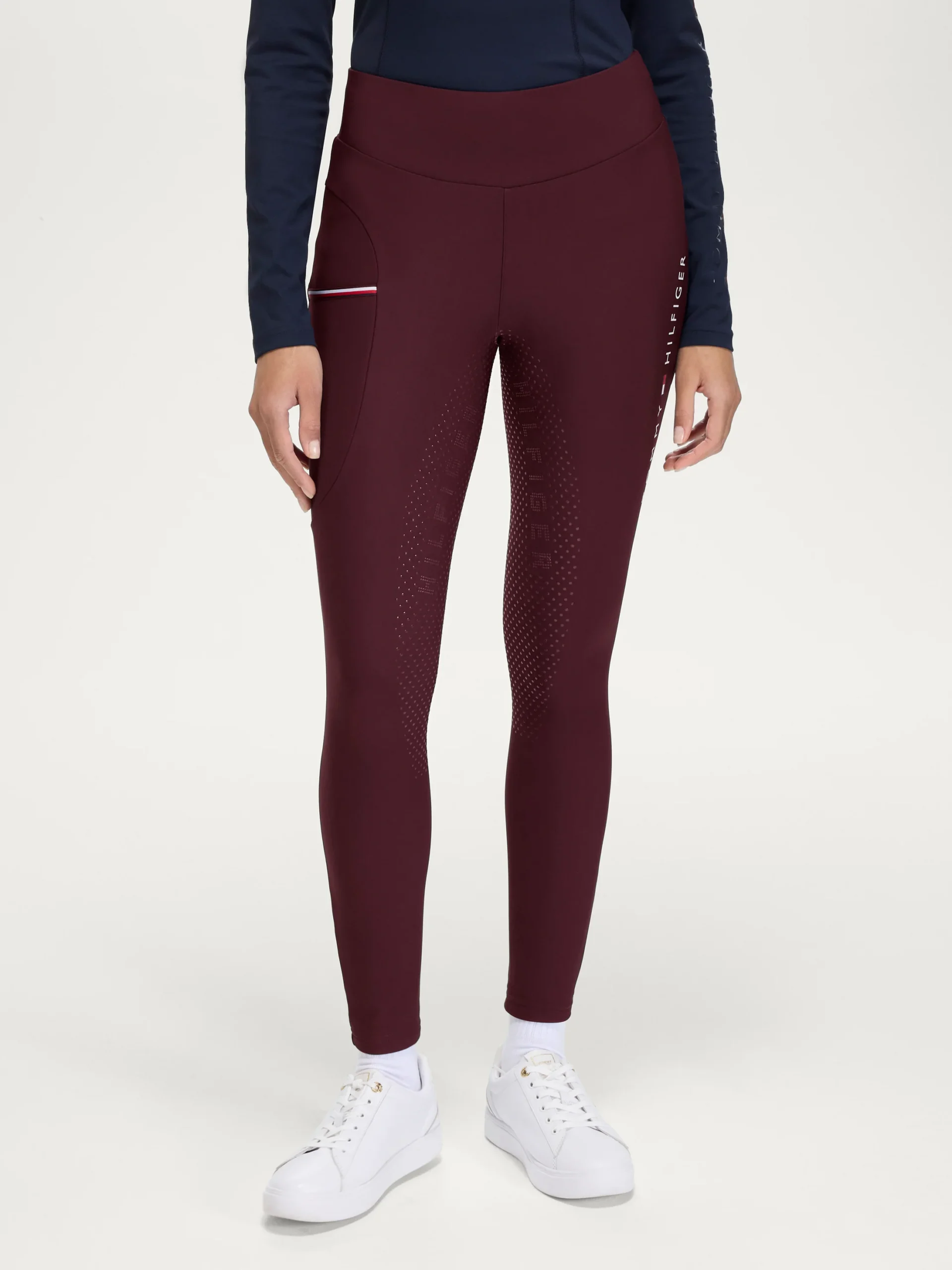 Tommy Hilfiger Equestrian Elmira Winter Leggings- DEEP BURGUNDY - Image 2