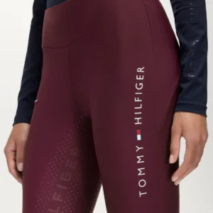 Tommy Hilfiger Equestrian Elmira Winter Leggings in Deep Burgundy