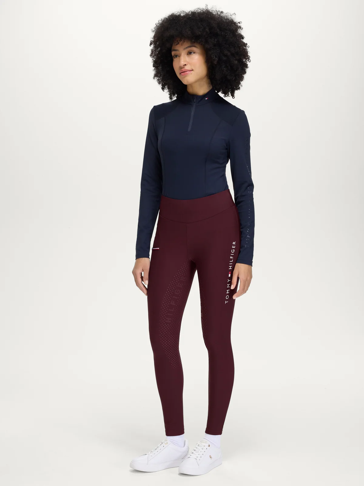 Tommy Hilfiger Equestrian Elmira Winter Leggings- DEEP BURGUNDY - Image 4