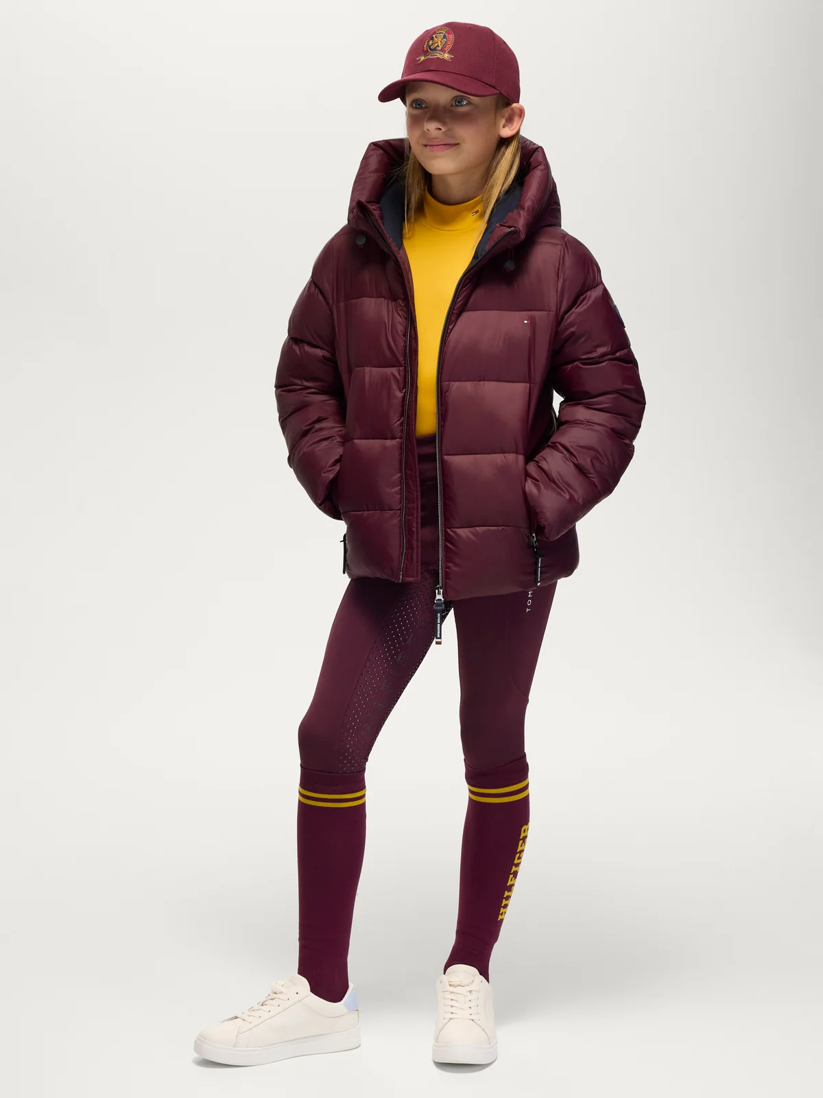 Tommy Hilfiger Equestrian Children's Glendale Puffer Jacket- DEEP BURGUNDY - Image 2
