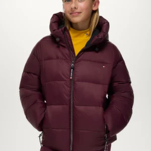 Tommy Hilfiger Equestrian Children's Glendale Puffa Jacket in deep burgundy