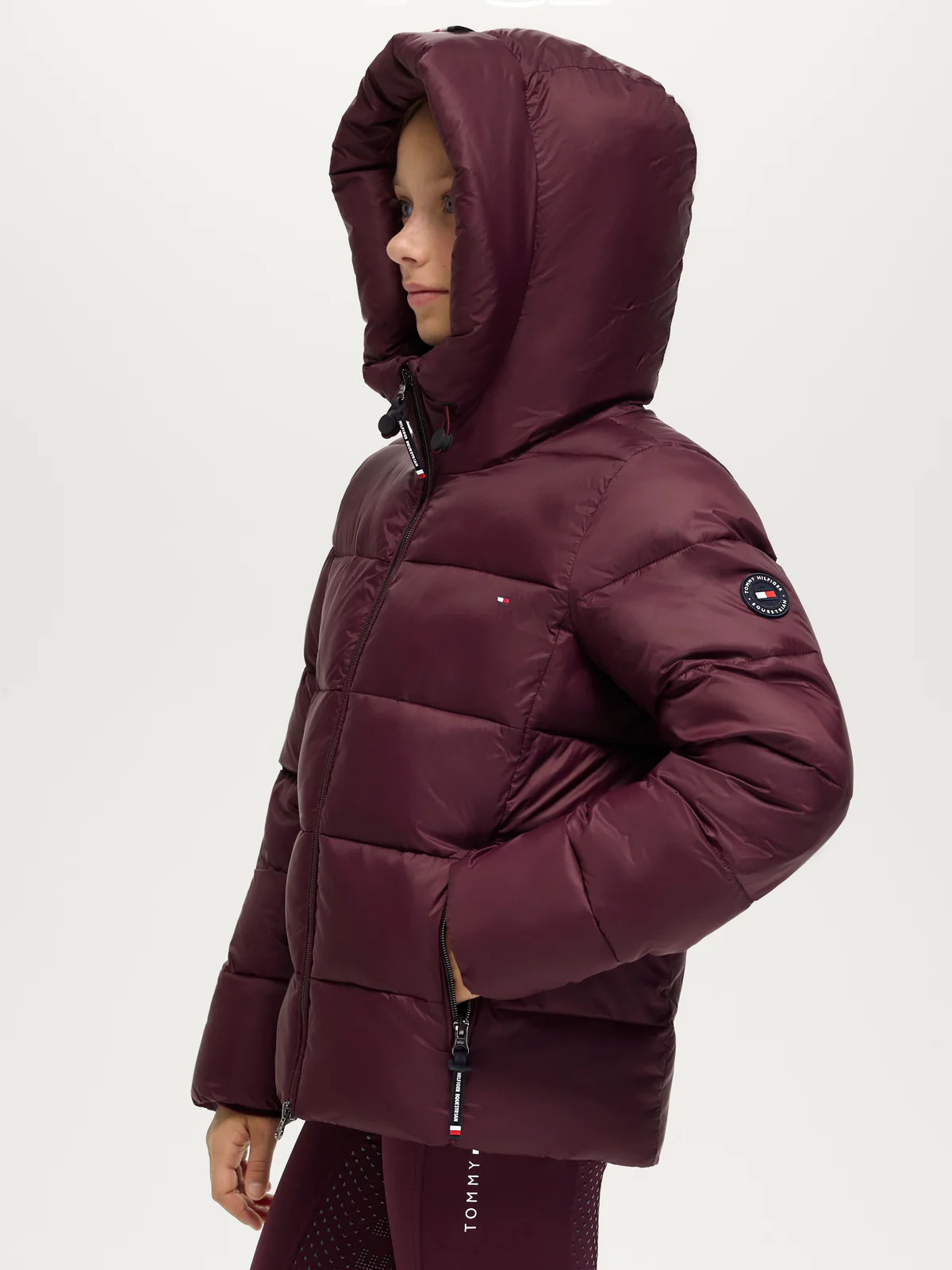 Tommy Hilfiger Equestrian Children's Glendale Puffer Jacket- DEEP BURGUNDY - Image 4