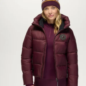 Tommy Hilfiger Equestrian Glendale Puffa Jacket in Deep Burgundy